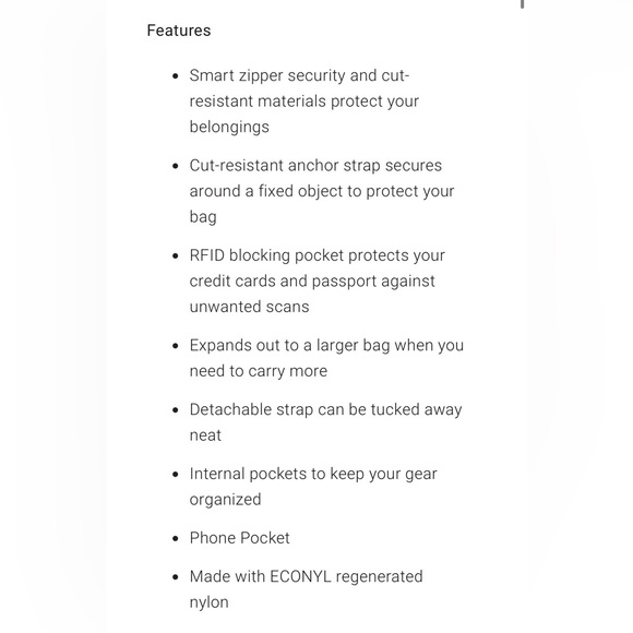 Pacsafe City Safe CX Covertible Crossbody Travel Purse Anti Theft - Blush Tan - Picture 8 of 9